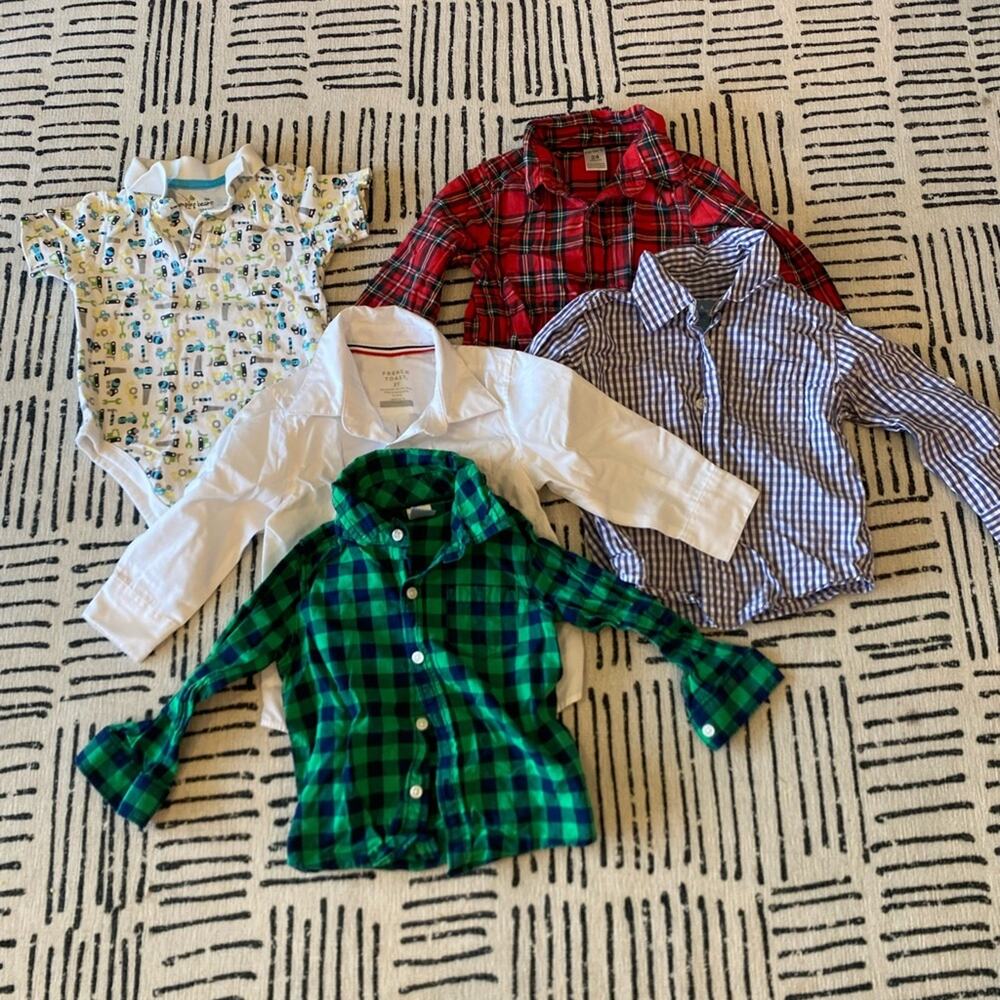 Kids Plaid and Solid Color Shirt Set